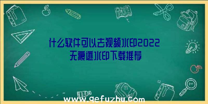 什么软件可以去视频水印2022